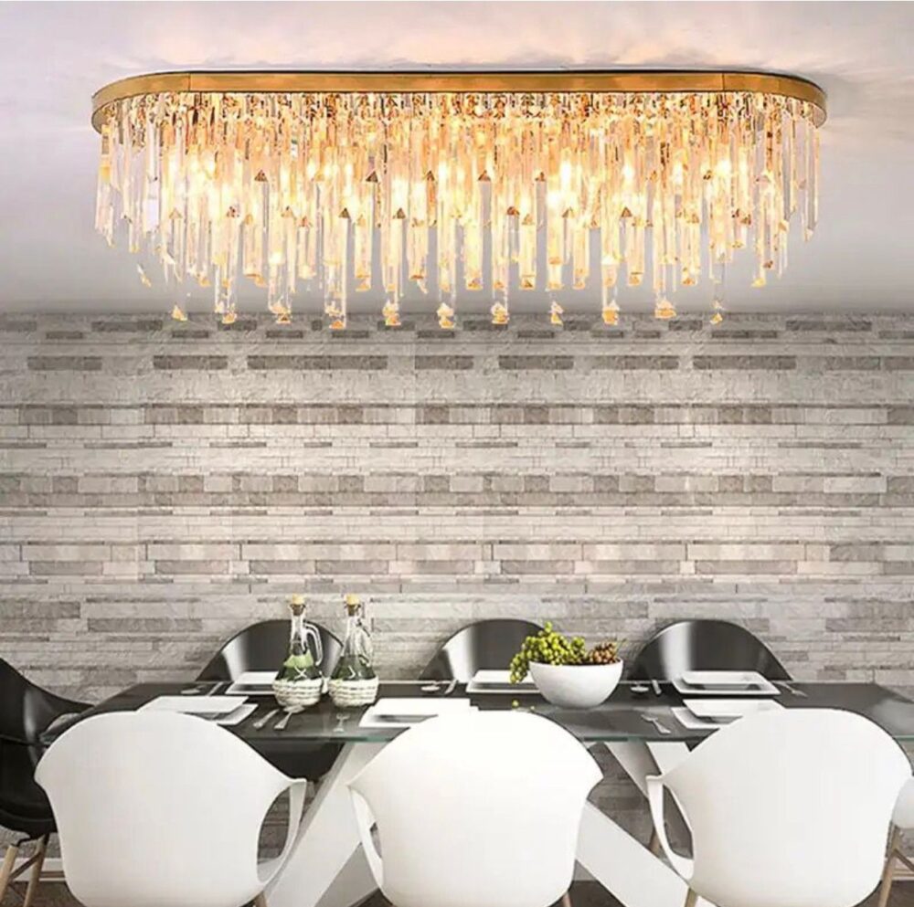 HOMCOM Modern Crystal Ceiling Light