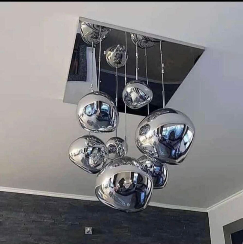 Nordic Retro Glass Chandelier (Silver Lava)