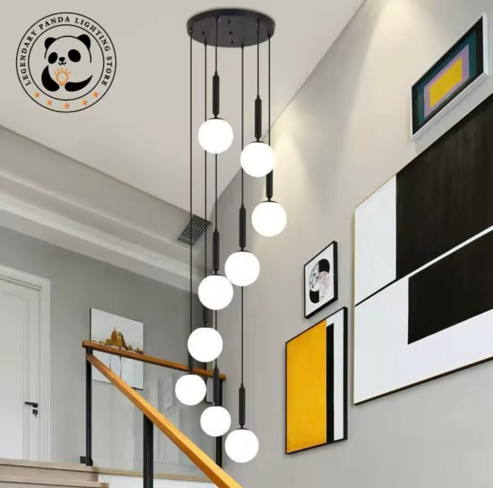 Nordic Modern Dropping Black Body Chandelier