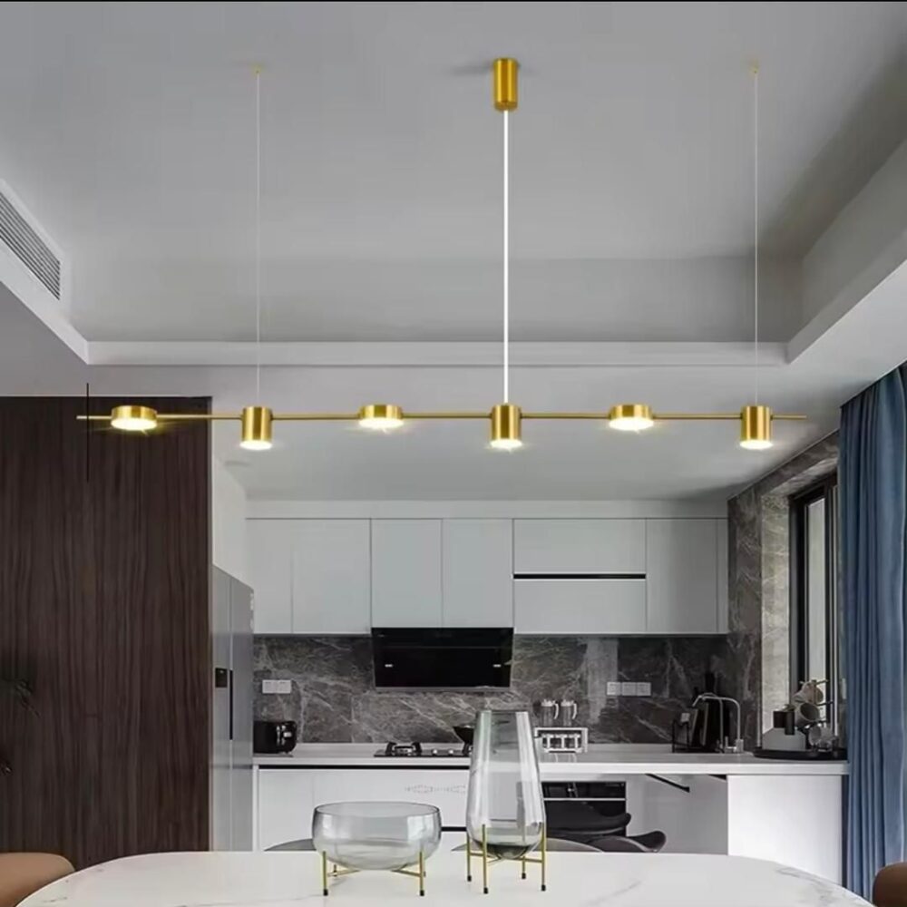 Nordic Modern LED Chandelier with Gold Body