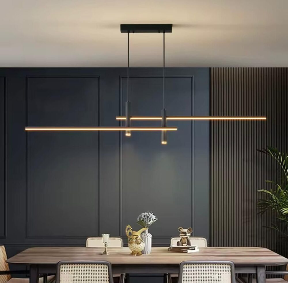 Nordic Modern Black Body LED Chandelier 1000mm